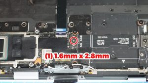 Unscrew and then disconnect the I/O circuit board (1 x 1.6mm x 2.8mm).