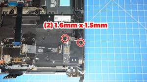 Unscrew and remove the I/O Circuit Board (2 x 1.6mm x 1.5mm)