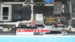 Unscrew and remove the WiFi bracket (1 x 1.6mm x 2.3mm).