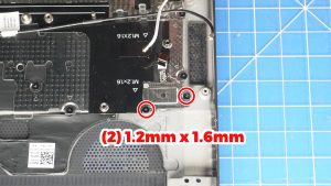 Unscrew and remove the Power Button (2 x 1.2mm x 1.6mm).