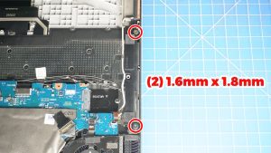 Unscrew and remove the Speakers (4 x 1.6mm x 1.8mm).