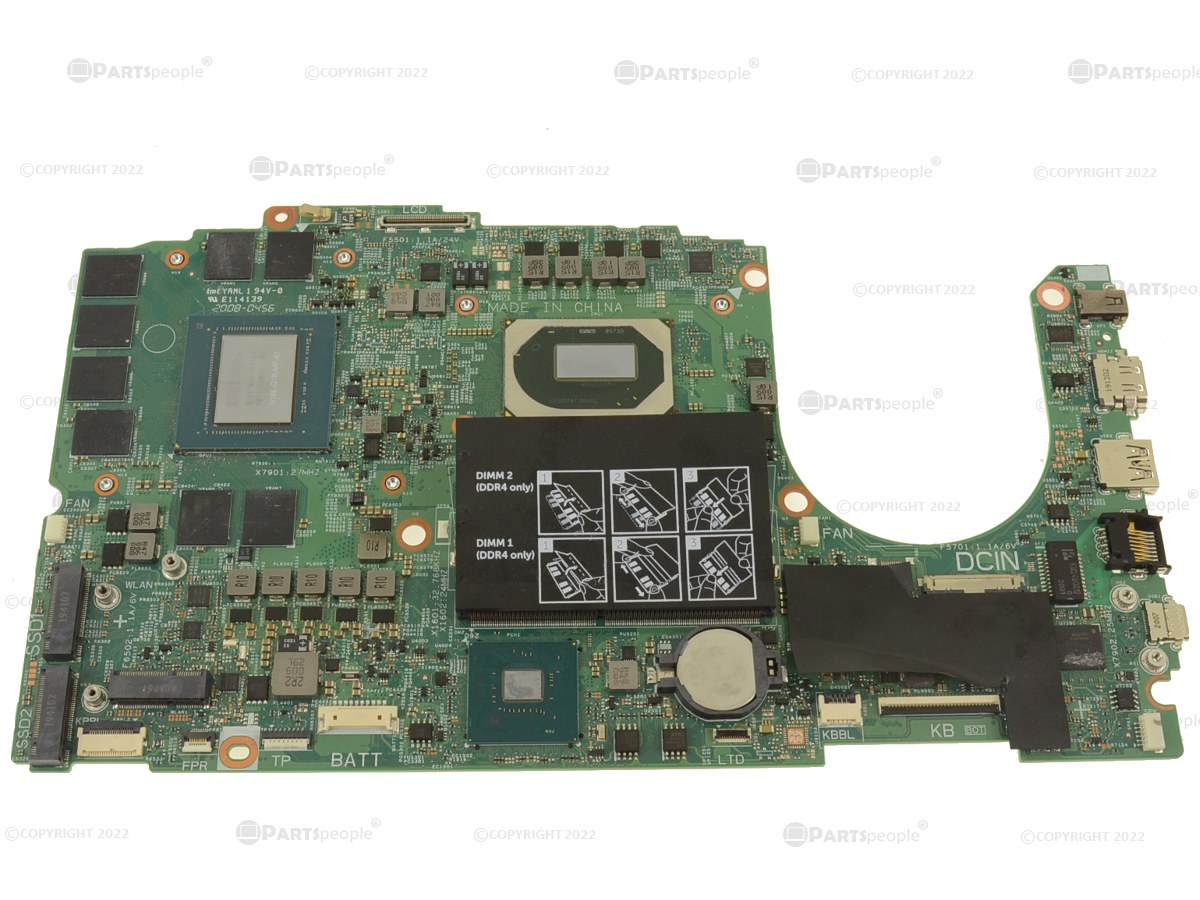 Dell OEM G Series G5 5500 Motherboard System Board with i7 2.6GHz Hexa Core  - Nvidia RTX 2070 -EG- 3GNH6