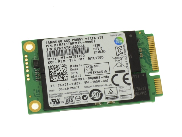 Samsung 1TB mSATA Mini-PCI E SSD Solid State Hard Drive SSD - 1TB - 3JYCT  w/ 1 Year Warranty