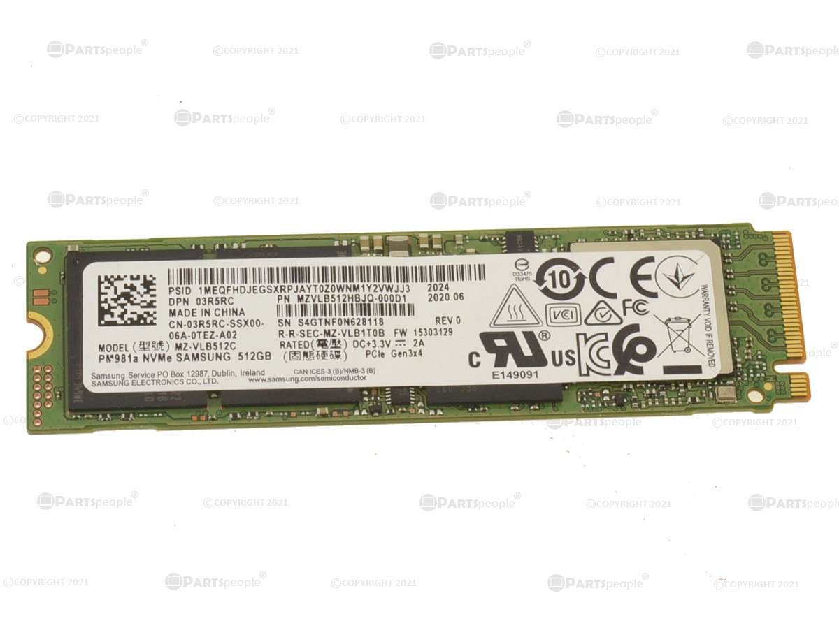 order old widower Samsung 512GB NVMe PCIE SSD Hard Drive Hard Drive 3R5RC