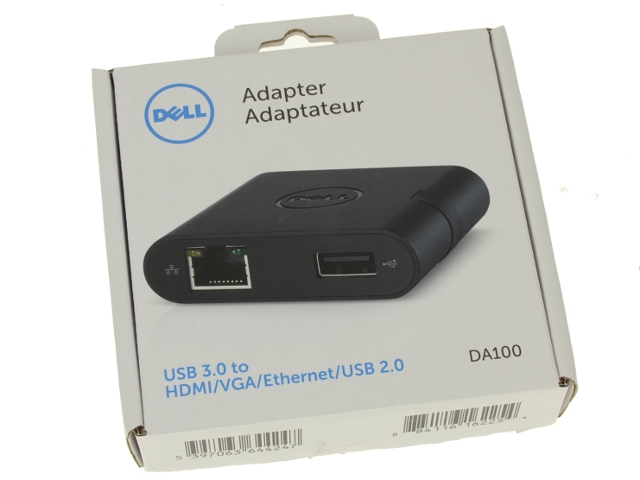 New Dell OEM DA100 USB  to HDMI VGA Ethernet USB  54DNX