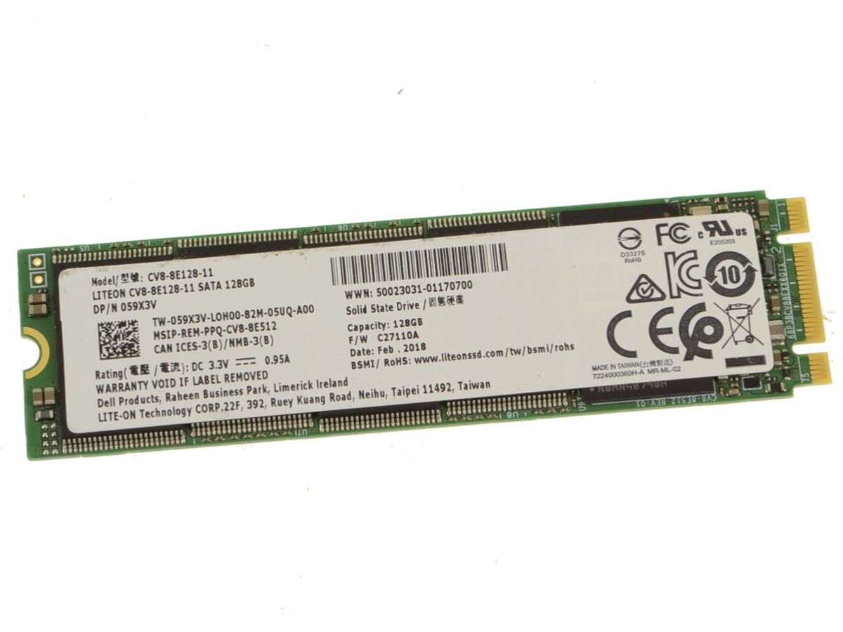 Tilskynde Støt Kvadrant Lite On 128GB SATA SSD M.2 2280 Card Hard Drive 59X3V