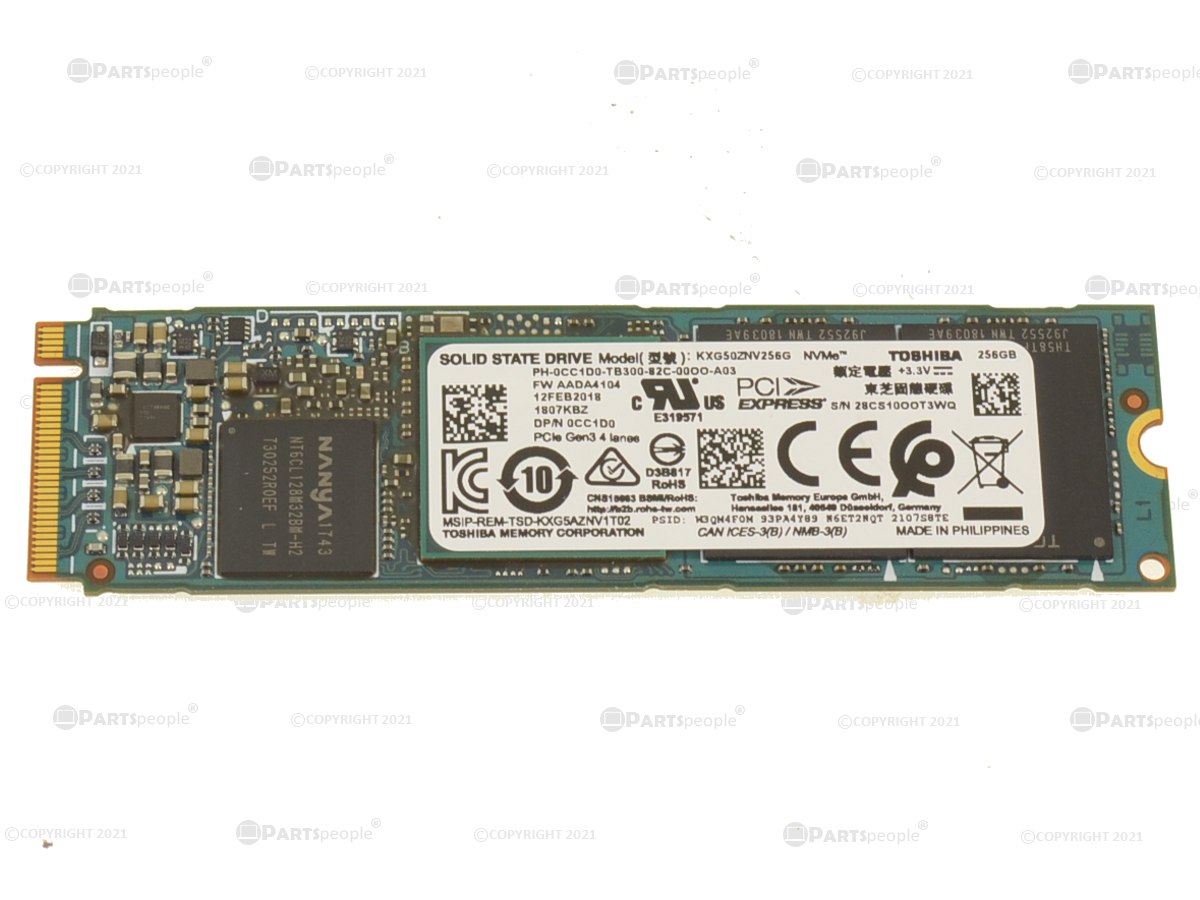 bejdsemiddel Gentagen Nøgle Toshiba 256GB NVMe PCIE SSD Hard Drive Hard Drive CC1D0
