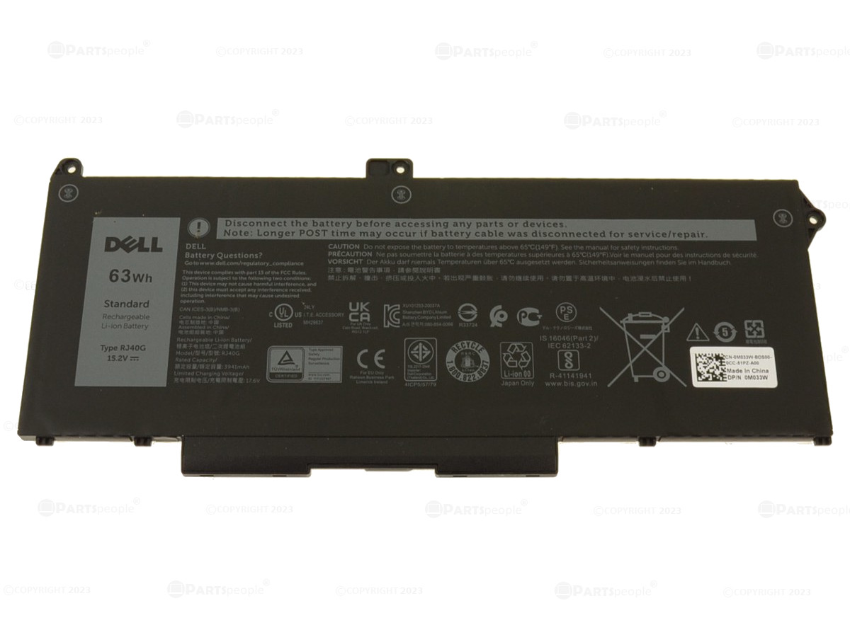Dell OEM Original Latitude 5420 5520 / Precision 3560 4-Cell 63Wh Laptop  Battery - RJ40G w/ 1 Year Warranty