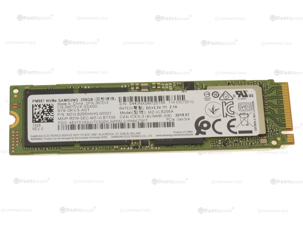 Samsung 256GB NVMe PCIE SSD Hard Drive Drive M7DVX