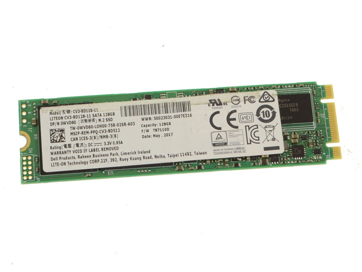 Lite On 128GB SATA SSD Hard Drive M.2 2280 Card - 128GB - WVD60 w/ 1 Year  Warranty